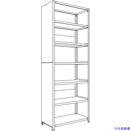 ■NF 背板・側板付軽量物品棚W900D450H2400F7 LA83S27(1360283)[送料別途お見積り][法人限定][外直送]