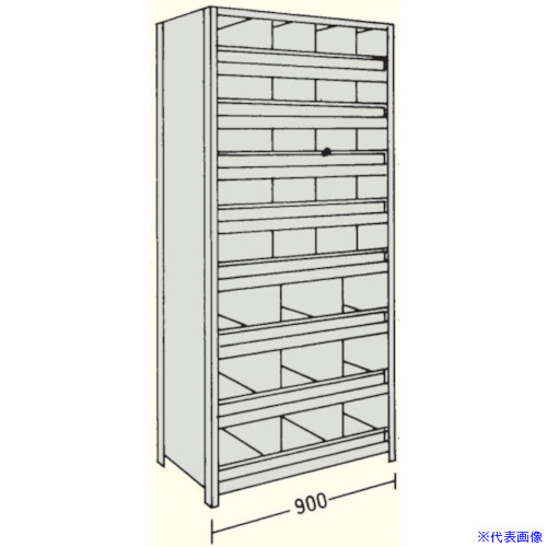 ■NF 縦仕切・前当り付軽量物品棚W900D300H2100F9 LA73K59B(1360288)[送料別途お見積り][法人限定][外直送]｜セミプロＤＩＹ店ファースト