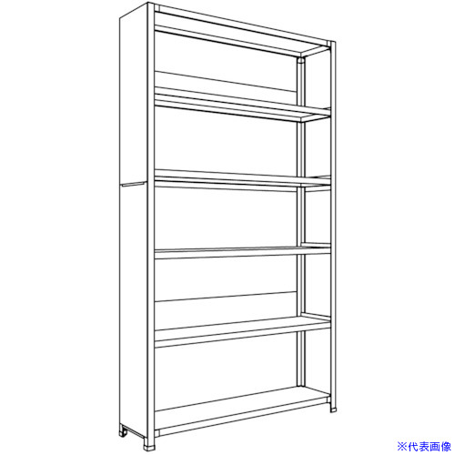 ■NF 背板・側板付軽量物品棚W1200D300H2100F6 LA74K26(1361810)[送料別途お見積り][法人限定][外直送]｜セミプロＤＩＹ店ファースト