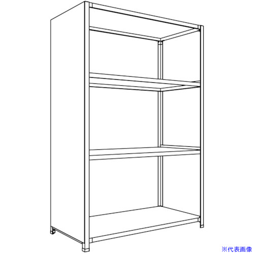 ■NF 背板・側板付軽量物品棚W1200D600H1800F4 LA64L24(1363395)[送料別途お見積り][法人限定][外直送] 33,319円