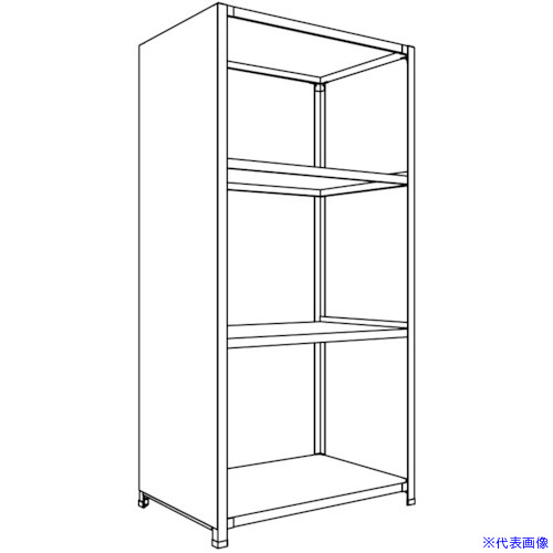■NF 背板・側板付軽量物品棚W900D600H1800F4 LA63L24(1363401)[送料別途お見積り][法人限定][外直送]