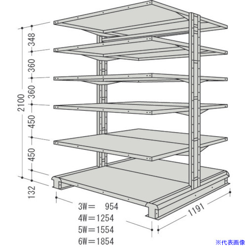 ■NF キャンチラック複式1連W954D1191H2100F6 CR73LW6(1363448)[送料別途お見積り][法人限定][外直送]｜セミプロＤＩＹ店ファースト