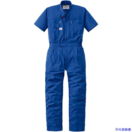 ■AUTO－BI SS(春夏)モデル 半袖つなぎ服1201－002マリンブルー－3L 12010023L(1366357)[送料別途お見積り][法人限定][掲外取寄]