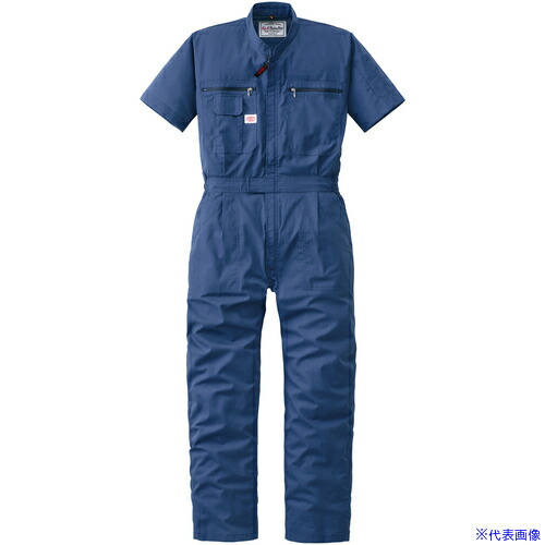 ■AUTO－BI SS(春夏)モデル 半袖つなぎ服1201－001ネイビーブルー－4L 12010014L(1366361)[送料別途お見積り][法人限定][掲外取寄]