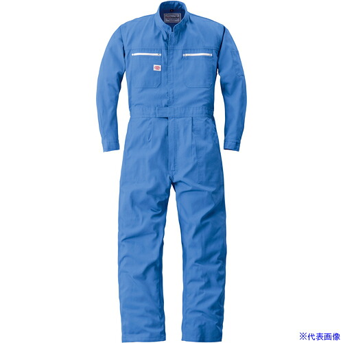 ■AUTO－BI AW(秋冬)モデル 防縮つなぎ服2500－004スカイブルー－3L 25000043L(1367894)[送料別途お見積り][法人限定][掲外取寄]