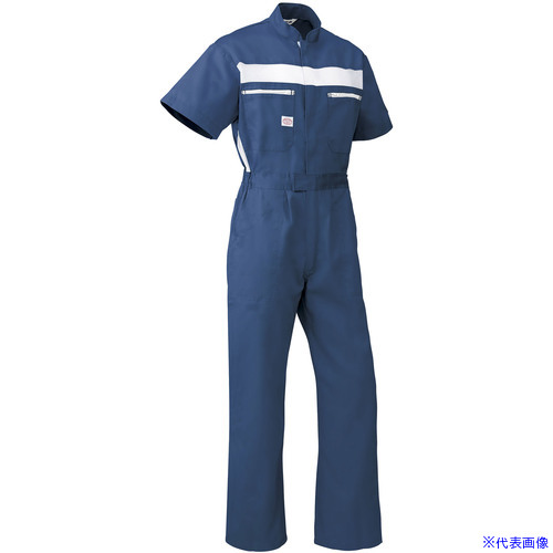 ■AUTO－BI SS(春夏)モデル 半袖つなぎ服1050－001ネイビーブルー－LL 1050001LL(1367977)[送料別途お見積り][法人限定][掲外取寄]