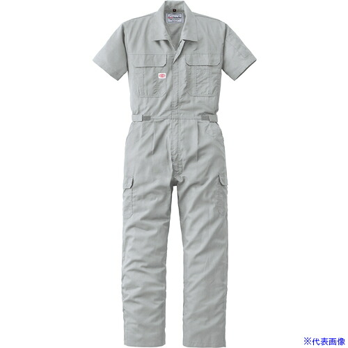 ■AUTO－BI SS(春夏)モデル 半袖つなぎ服2301－008シルバーグレー－M 2301008M(1368263)[送料別途お見積り][法人限定][掲外取寄]
