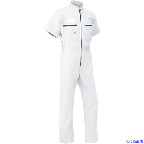 ■AUTO－BI SS(春夏)モデル 半袖つなぎ服1030－009ホワイト－4L 10300094L(1368450)[送料別途お見積り][法人限定][掲外取寄]