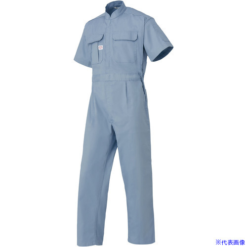 ■AUTO－BI SS(春夏)モデル 半袖つなぎ服3651－101ブルー－S 3651101S(1368661)[送料別途お見積り][法人限定][掲外取寄]