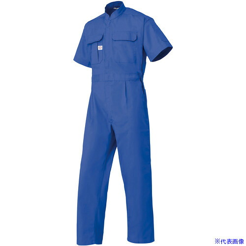 ■AUTO－BI SS(春夏)モデル 半袖つなぎ服3651－002マリンブルー－S 3651002S(1368677)[送料別途お見積り][法人限定][掲外取寄]