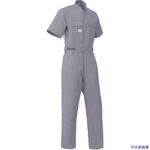■AUTO－BI SS(春夏)モデル 半袖つなぎ服3751－007グレー－5L 37510075L(1368754)[送料別途お見積り][法人限定][掲外取寄]