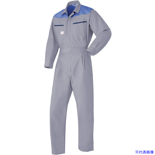 ■AUTO－BI 通年モデル つなぎ服3500－007グレー－L 3500007L(1368761)[送料別途お見積り][法人限定][掲外取寄]