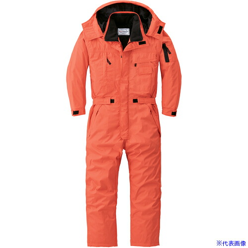 ■AUTO－BI AW(秋冬)モデル 防水防寒つなぎ服810－003オレンジ－S 810003S(1369220)[送料別途お見積り][法人限定][掲外取寄]