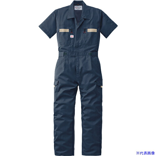 ■AUTO&minus;BI SS(春夏)モデル 半袖つなぎ服8701&minus;001ネイビーブルー&minus;L 8701001L(1369420)[送料別途お見積り][法人限定][掲外取寄]｜セミプロＤＩＹ店ファースト