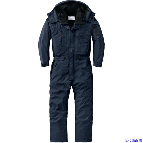 ■AUTO－BI AW(秋冬)モデル 防水防寒つなぎ服810－001ネイビーブルー－3L 8100013L(1369654)[送料別途お見積り][法人限定][掲外取寄]