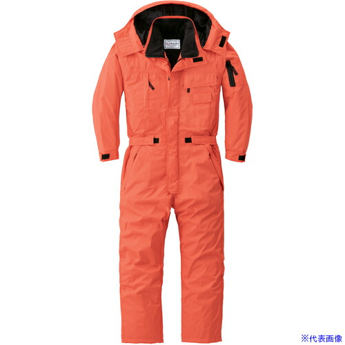 ■AUTO－BI AW(秋冬)モデル 防水防寒つなぎ服810－003オレンジ－LL 810003LL(1369853)[送料別途お見積り][法人限定][掲外取寄]