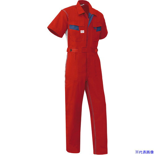■AUTO－BI SS(春夏)モデル 半袖つなぎ服8301－005レッド－3L 83010053L(1370092)[送料別途お見積り][法人限定][掲外取寄]