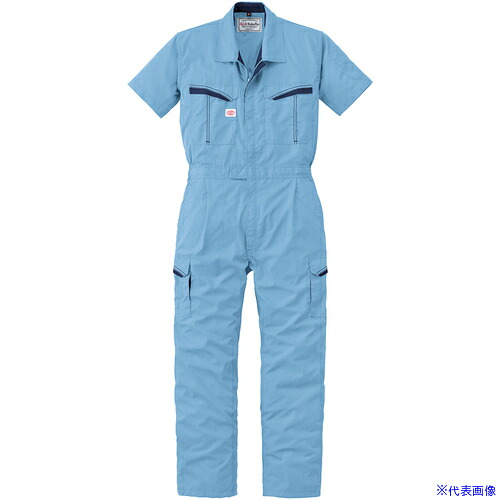 ■AUTO&minus;BI SS(春夏)モデル 半袖つなぎ服8901&minus;004スカイブルー&minus;4L 89010044L(1370533)[送料別途お見積り][法人限定][掲外取寄]｜セミプロＤＩＹ店ファースト