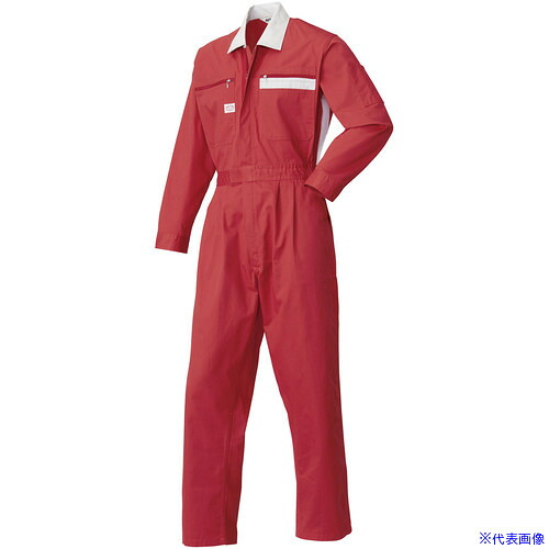 ■AUTO－BI SS(春夏)モデル 長袖つなぎ服5600－005レッド－4L 56000054L(1370758)[送料別途お見積り][法人限定][掲外取寄]