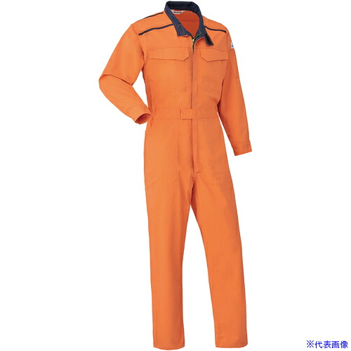 ■AUTO－BI 通年モデル つなぎ服(防炎)5102－003オレンジ－LL 5102003LL(1371316)[送料別途お見積り][法人限定][掲外取寄]