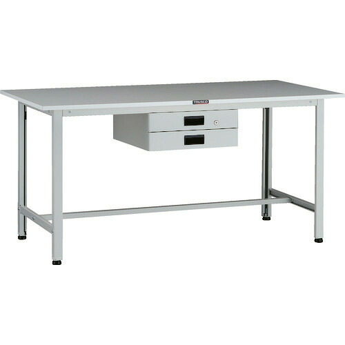 ■TRUSCO 軽荷重作業台(200kg)AO型 1500X750XH740 薄型2段引出付 ホワイト色 AOR1575UDK2(1371706)[法人限定][直送元]
