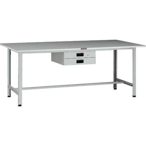 ■TRUSCO 軽荷重作業台(200kg)AO型 1800X900XH740 薄型2段引出付 ホワイト色 AOR1890UDK2(1371709)[法人限定][直送元]