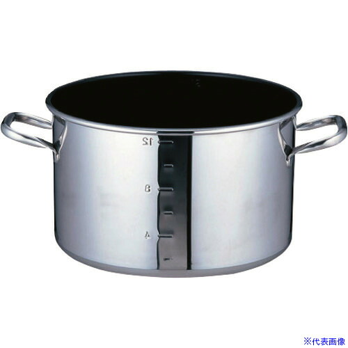■TKG SAパワー・デンジ アルファ 半寸胴鍋 48cm(蓋無)目盛付 AHV9310(1378398)[送料別途お見積り][法人限定][掲外取寄]｜セミプロＤＩＹ店ファースト