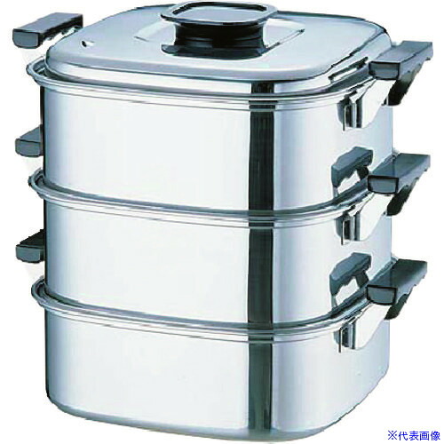 ■TKG PE 18-0角型蒸器 22cm 2段 AMS69222(1384804)[送料別途見積り][法人・事業所限定][掲外取寄]