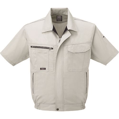 ■サンエス 夏 半袖ブルゾン シルバー色 4Lサイズ WA1055064L(1393432)[送料別途お見積り][法人限定][外直送]