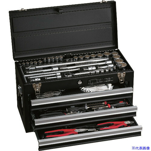 ■TONE 整備用工具セット ツールセット マットブラック 差込角9.5mm 12.7mm 86点セット TSX95019BK(1456732)[送料別途見積り][法人・事業所限定][掲外取寄]