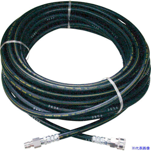 ■スーパー工業 高圧ホース 25MPa以下 3/8 30m ワンタッチ 04T5103103A(1475834)[送料別途お見積り][法人限定][外直送]｜セミプロＤＩＹ店ファースト