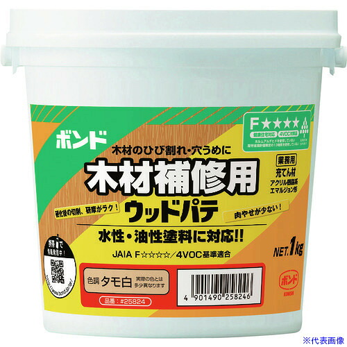 ■コニシ ボンドウッドパテ タモ白 1kg(プラ缶) 25824(1476438)×12[送料別途見積り][法人・事業所限定][掲外取寄]