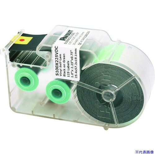 ■PANDUIT 熱転写ハンディプリンタ用セルフラミネートラベル ビニル 緑 印字部縦19.1mmx横25.4mm S100X225VDC S100X225VDC(1478988)×10[送料別途お見積り][法人限定][メーカー取寄]