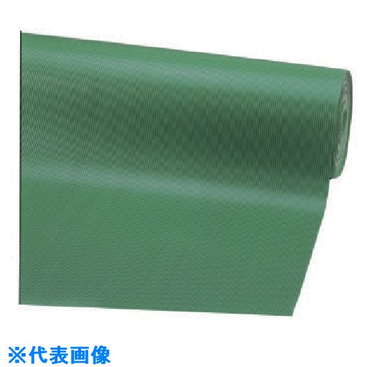 ■コンドル 床保護シート ゴム筋入長マット 幅1000mm×10m 6mm厚 緑 F25106(GN)(1479304)[法人限定][外直送元]