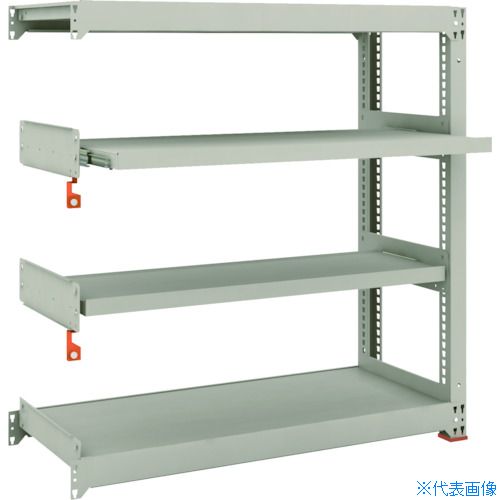 ■TRUSCO スチールラック M3型中量棚 1200X471XH1200 4段うちスライド2段 連結 M34452M2B(1497793)