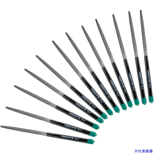 ■TRUSCO 組ヤスリ 三角 中目 12本セット 全長170mm(12本組サイズ) TSA01202(1515462)
