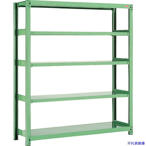 ■OS 中量物品棚 単体 間口1200×奥行450×高さ1800(ベースPP製5mmを除く)mm B36425(1521892)[法人限定][外直送元]