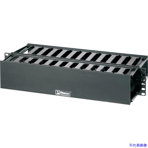 ■PANDUIT ヒンジ式ダクト型 水平ケーブル管理パネル 両面ダクト 2U WMP1E WMP1E(1577175)[送料別途お見積り][法人限定][メーカー取寄]