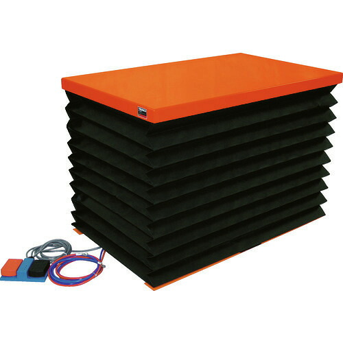 ■TRUSCO テーブルリフト100kg 電動Bねじ式 DC12Vバッテリー専用 蛇腹付 520&times;850 HDLL1058RJD1(1605468)[法人限定][直送元]｜セミプロＤＩＹ店ファースト
