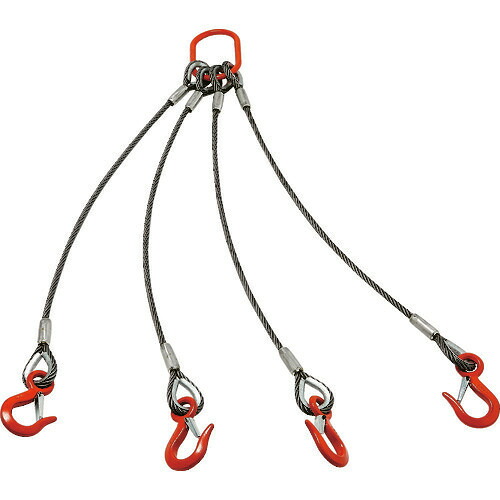 ■TRUSCO 4本吊りアルミロックスリング フック付き 9mmX1m TWEL4P9S1(1606401)｜セミプロＤＩＹ店ファースト 18,592円