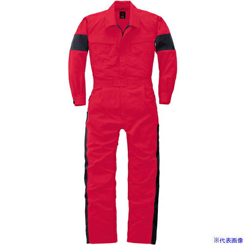 ■カンサイ AW(秋冬)モデル つなぎ服207－005レッド－4L 2070054L(1619054)[送料別途お見積り][法人限定][掲外取寄]