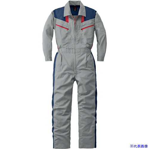 ■カンサイ SS(春夏)モデル つなぎ服254－008シルバーグレー－4L 2540084L(1622223)[送料別途お見積り][法人限定][掲外取寄]