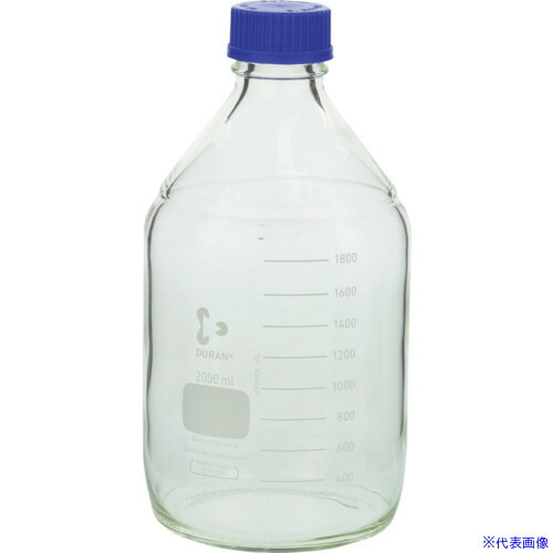 ■SIBATA 耐熱ねじ口びん 青キャップ付 2000mL 01720020006(1623747)