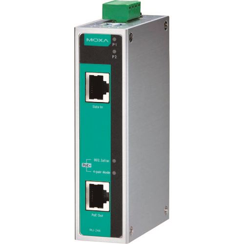 ■MOXA ギガビット IEEE802.3af/at ハイパワー PoE+ インジェクタ INJ24A(1688034)[送料別途お見積り][法人限定][掲外取寄]｜セミプロＤＩＹ店ファースト