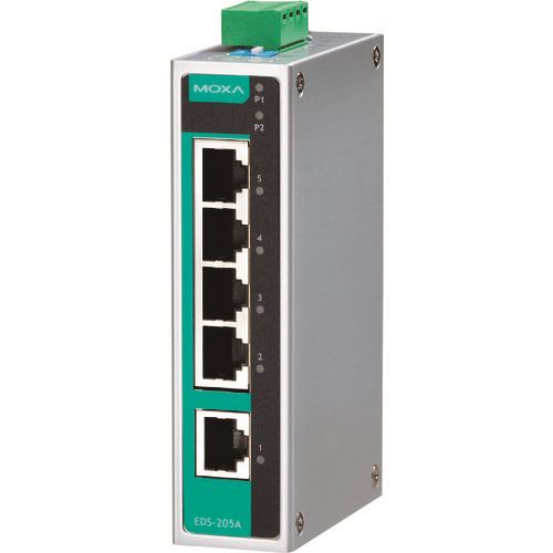 ■MOXA 5ポート(RJ45×4、マルチモードSTコネクタ×1) アンマネージド イーサネットスイッチ EDS205AMST(1688039)[送料別途お見積り][法人限定][掲外取寄]
