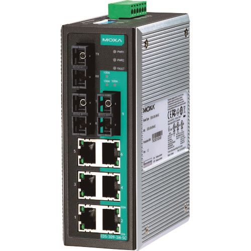 ■MOXA 9ポート(RJ45×6、マルチモードSCコネクタ×3) アンマネージド イーサネットスイッチ ワイド温度モデル EDS3093MSCT(1688254)[送料別途お見積り][法人限定][掲外取寄]
