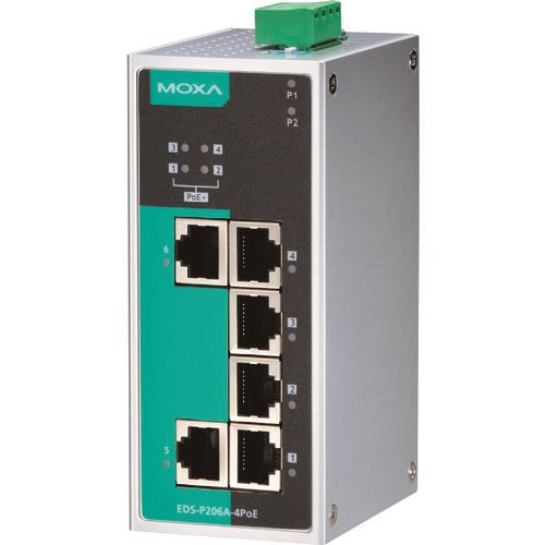 ■MOXA 6ポート(RJ45 PoE&times;4、マルチモードSCコネクタ&times;2) アンマネージド イーサネットスイッチ ワイド温度モデル EDSP206A4POEMMSCT(1688320)[送料別途お見積り][法人限定][掲外取寄]｜セミプロＤＩＹ店ファースト