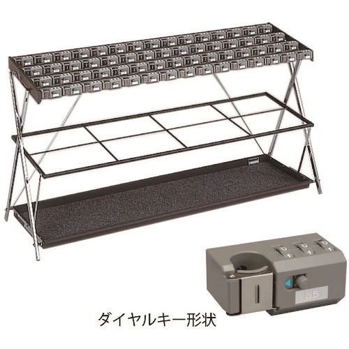 ■ミヅシマ 鍵付折り畳み式傘立て XD-60 2310280(1748314)[送料別途お見積り][法人限定][外直送]