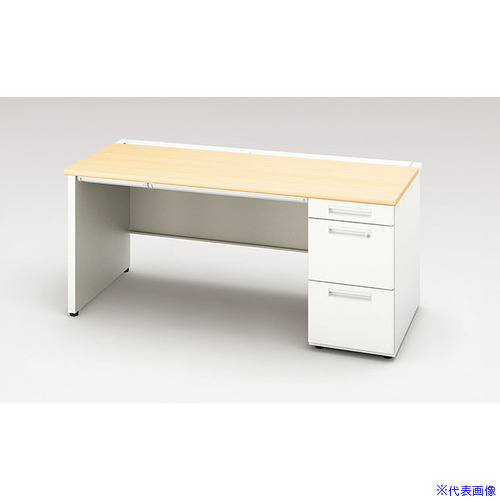 ■NAIKI 片袖デスク(パネル脚) XEHH型/天板:シルクウッド 本体:クリアーホワイト/W1600×D700×H720 XEHH167GPWS(1767611)[送料別途お見積り][法人限定][外直送]