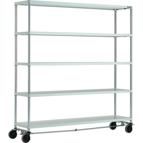 ■TRUSCO スチールラック フェニックスラック 1800X450 5段 U車輪4輪S付 W色 抗菌粉体塗装 PER6645U125B4W(1832702)[法人限定][直送元]｜セミプロＤＩＹ店ファースト